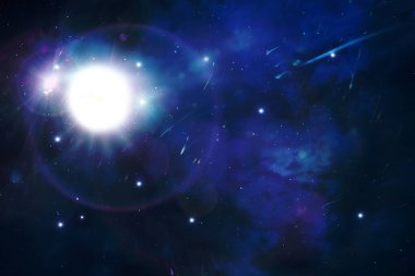 Gece yıldızlı evren gökyüzü kozmik bulutsu ışıltısı gökyüzü şablon arka planı