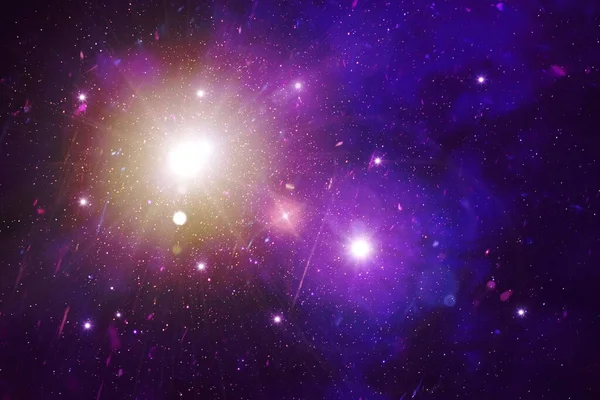 Éjszaka Csillagos Univerzum Kozmikus Köd Fény Fáklyák Égbolt Sablonos Háttér — Stock Fotó