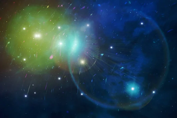 밤하늘에 우주의 빛줄기들 원추형을 배경으로 — 스톡 사진