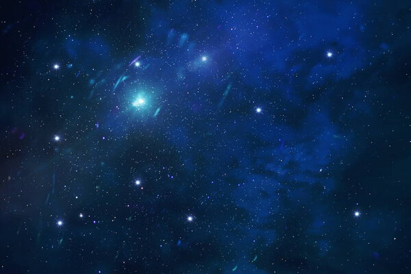 night starry universe  sky cosmic nebula  light flares skyscape template  background