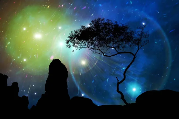 星系之夜自然轮廓星空天球宇宙浅表自然背景 — 图库照片