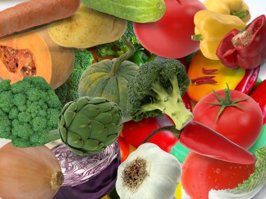 Çeşit çeşit çiğ sebzeler. Sağlıklı beslenme, diyet konsepti