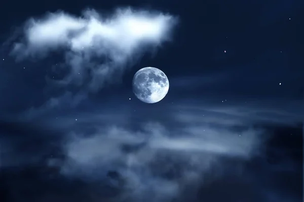 大月亮戏剧性多云的天空和自然背景模板 — 图库照片