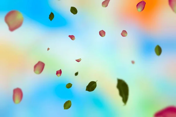 Fliegende Rosa Blütenblatt Auf Moderne Kunst Frühling Sommer Mode Pastell — Stockfoto