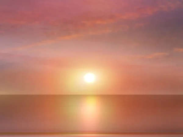 Pink Gold Sunset Sea Reflection Wave Water Nature Landscape — ストック写真