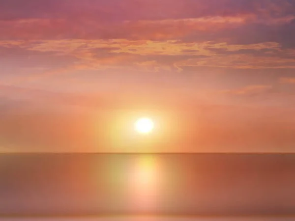 Pink Gold Sunset Sea Sun Beam Reflection Water Wave Nature — Foto de Stock