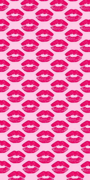 Pocałuj Usta Miłość Tekst Tło Wzór Szablon Baner Kolorowy Czerwony — Zdjęcie stockowe