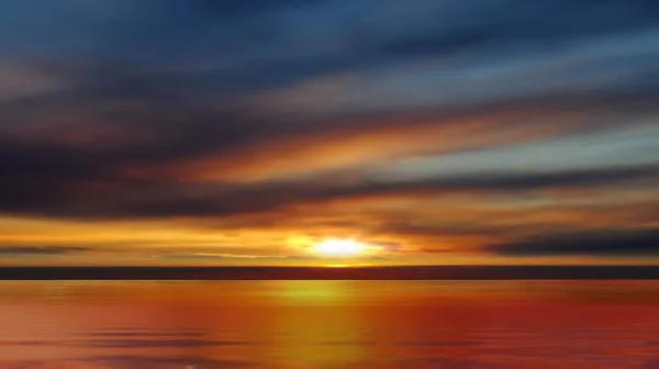 Sunset Dramatic Clouds Sky Pink Orange Yellow Blue Reflection Sea — Photo