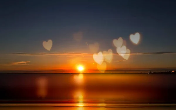 Sunset Baltic Sea Sun Beam Light Reflection Water — Foto Stock