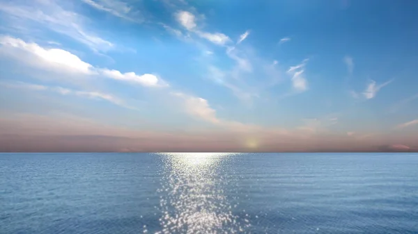 Blau Azurblauer Himmel Und Meerwasser Welle Reflexion Bewölkt Hell Sonne — Stockfoto