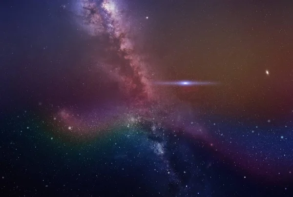 Aurora Borealis Starry Sky Northern Nature Nebula Cosmic Starry Background — стоковое фото