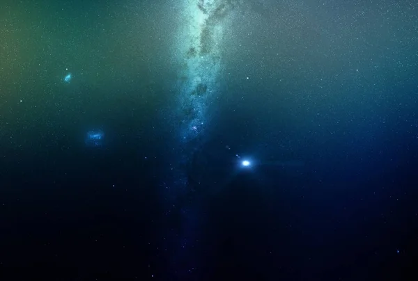 Aurora Borealis Starry Sky Northern Nature Nebula Cosmic Starry Background — Fotografia de Stock