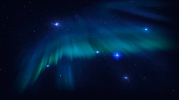 Aurora Borealis Sur Ciel Étoilé Nature Septentrionale Nébuleuse Fond Étoilé — Photo