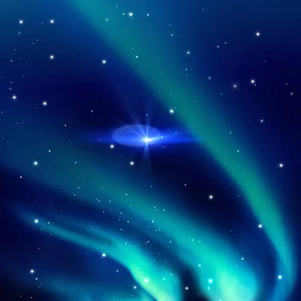 Aurora Borealis Starry Sky Northern Nature Nebula Cosmic Starry Background — Stockfoto