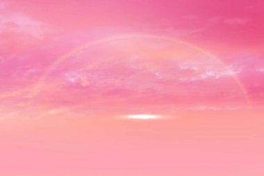   pembe sarı pastel gökyüzü ve bulutlar günbatımı ve sabah doğa manzarası pembe pastel gökyüzü arka plan 