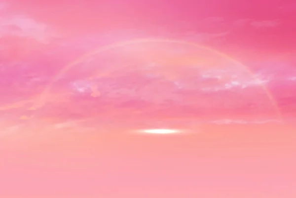 Ροζ Κίτρινο Παστέλ Ουρανό Και Σύννεφα Ηλιοβασίλεμα Και Πρωινό Τοπίο — Φωτογραφία Αρχείου