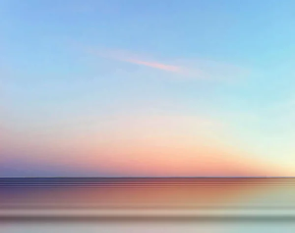 Atardecer Cielo Azul Con Nubes Rosadas Mar Verano Playa Vacaciones — Foto de Stock