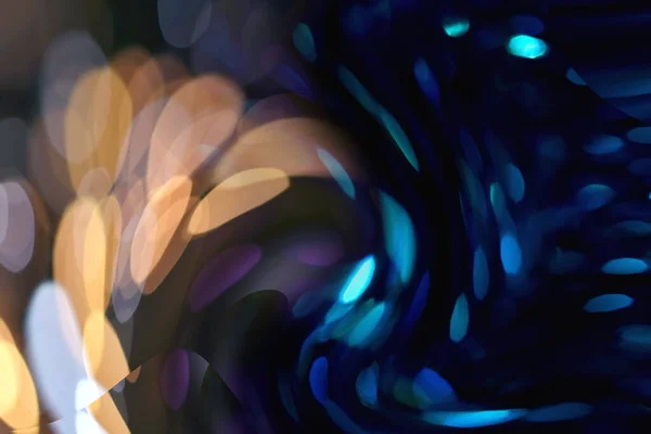 Neon Bokeh Bulanık Turuncu Mavi Pembe Soyut Işık Dalgası Şablonu — Stok fotoğraf