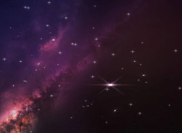 Sky Starry Night Space Bright Star Cosmic Nebula Milky Way — Stockfoto