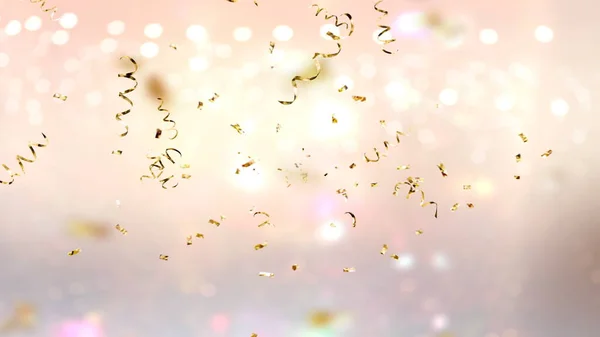 Festive Blurred Gold Star Confetti Background Copy Space Template Banner — Stockfoto