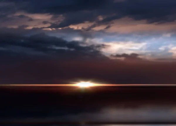 Драматична Хмарна Туманність Захід Сонця Вночі Морі Рожево Блакитне Жовте — стокове фото