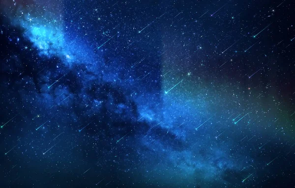 Aurora Borealis Night Star Fall Wind Blue Lilac Starry Sky — Fotografia de Stock