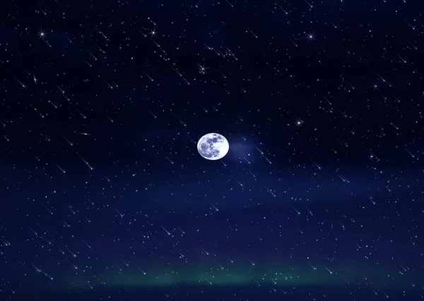 Night Starry Sky Comet Dust Nebula Star Fall Wind Blue — Fotografia de Stock