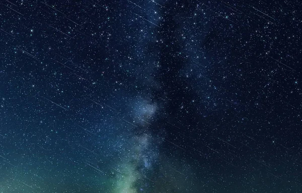 Night Starry Sky Comet Dust Nebula Star Fall Wind Blue — Fotografia de Stock
