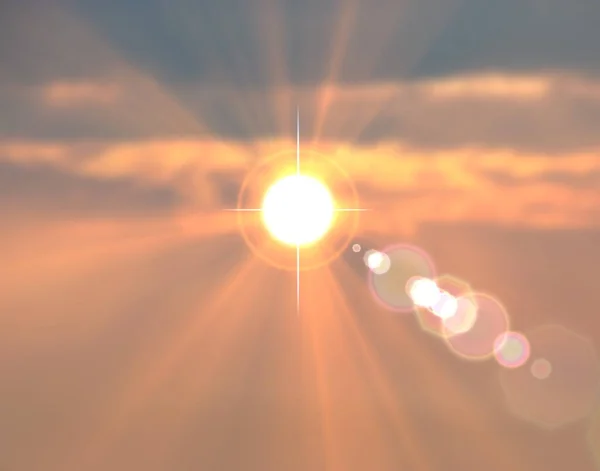 Oranje Zonsondergang Zonlicht Achtergrond Banner Sjabloon — Stockfoto