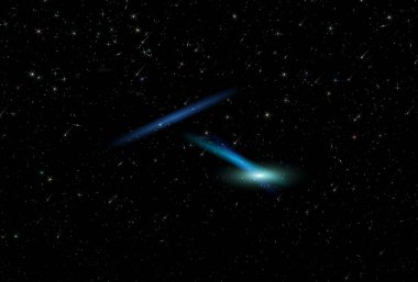 Yıldızlı gece gökyüzü, nebula gezegeni patlamaları, yıldız düşüşü, kozmik evren ışık şablonu arka plan fotokopi uzay afişi