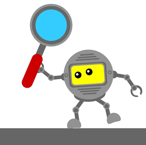 Robot avec loupe images libres de droit, photos de Robot avec loupe