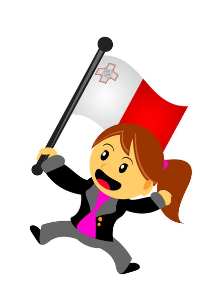 Femme d'affaires avec drapeau — Image vectorielle