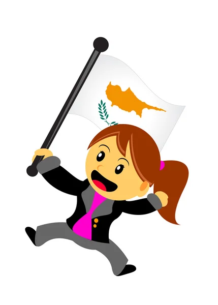 Femme d'affaires avec drapeau — Image vectorielle