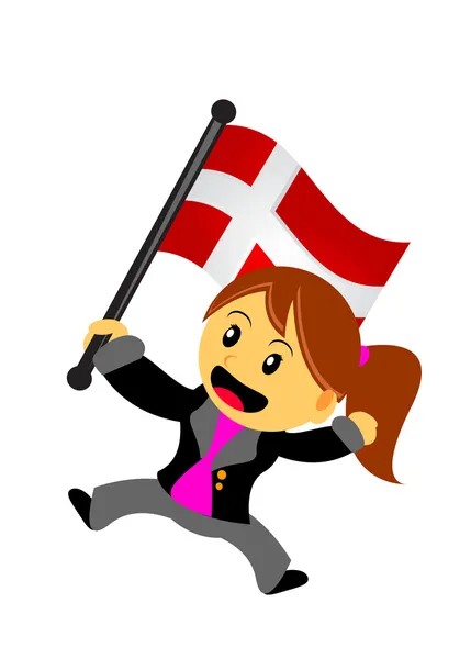 Femme d'affaires avec drapeau — Image vectorielle