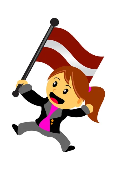 Businesswoman with flag — Stock Vector