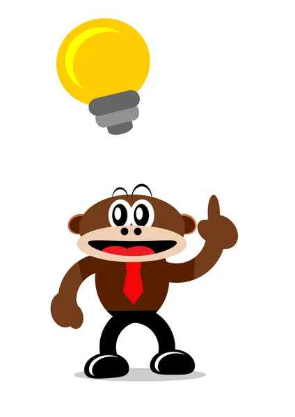 Macaco dos desenhos animados em temas de negócios — Vetor de Stock