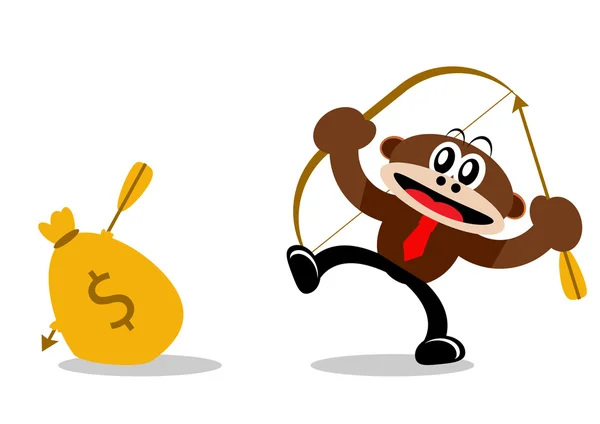 Karikatür monkey business temalardaki — Stok Vektör