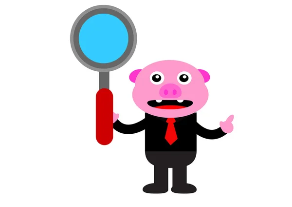 Piggy in business activity — Stock Vector