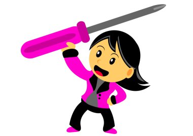 Chibi kadın karikatür karakter