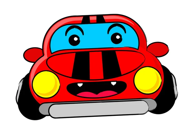Ilustrace kreslené postavičky automobilu — Stockový vektor