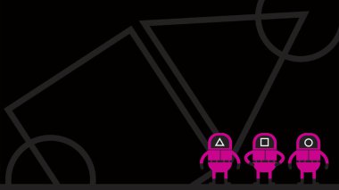 Kopya Alanı ile Kalamar Oyun Arkaplanı. Popüler Kore TV dizilerinin içeriğine uygun. Tangerang Selatan, Endonezya - 13 Ekim 2021.