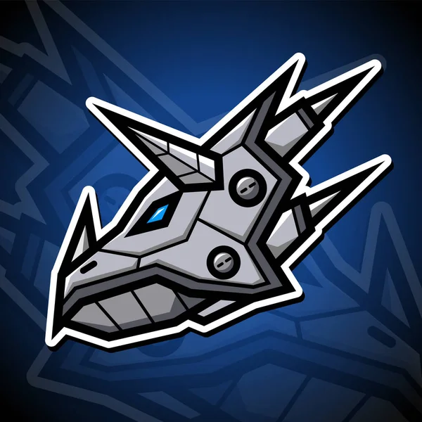 Ilustración Vectorial Gráfico Personaje Dibujos Animados Triceratops Robóticos Esport Logo — Archivo Imágenes Vectoriales