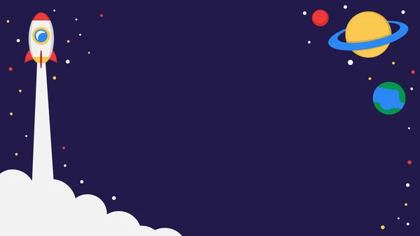 Illustration vector graphic background of space adventure with copy space area. Suitable for children book, etc.