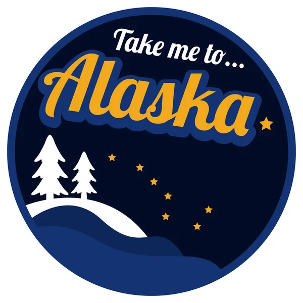 Take Alaska Знаковой Иллюстрацией Дня Аляски Подходит Размещения Футболку Шляпу — стоковый вектор