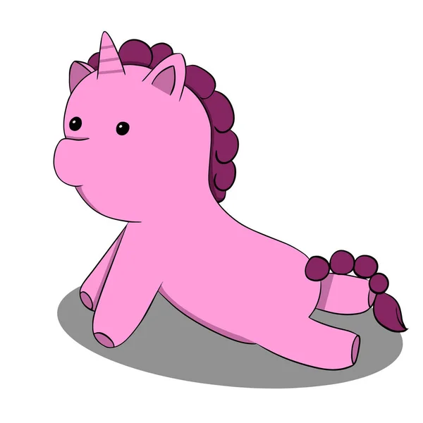 Pink Unicorn Doing Fitness Yoga Vector Illustration — Image vectorielle