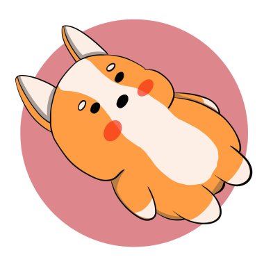 Disk sırtüstü yatar ve arka planda pembe bir çember olduğunu düşünür. Vektör illüstrasyonu