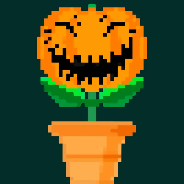 Jack Olantern Halloween Flower Have Scary Halloween Laughing Hard Vector — Stockový vektor