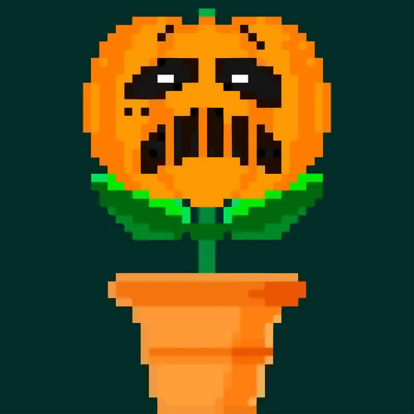 Jack Olantern Halloween Flower Have Scary Halloween Screaming Vector Illustration — Stockový vektor
