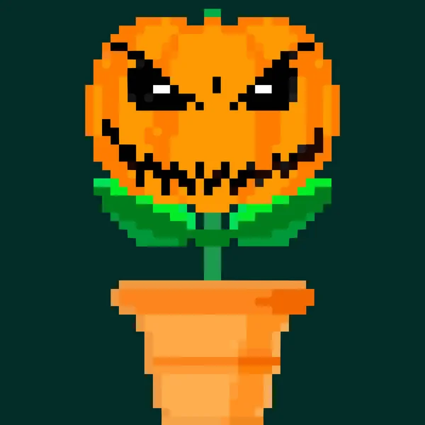 Jack Olantern Halloween Flower Have Scary Halloween Conceived Something Vector — Stockový vektor