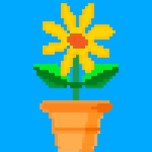 Flower Pot Pixel Art Creating Your Own Garden Vector Illustration — ストックベクタ